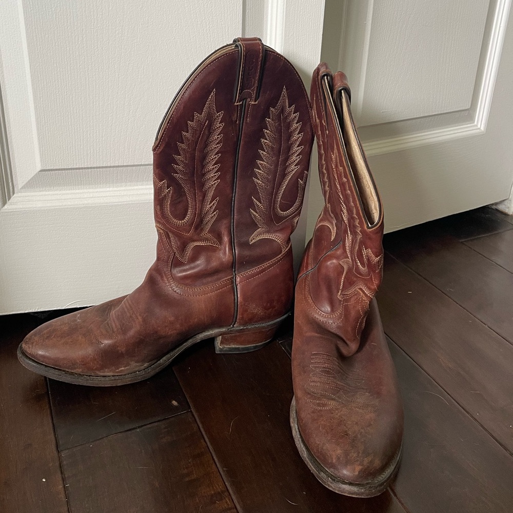 Brown Leather Western Cowboy Boots